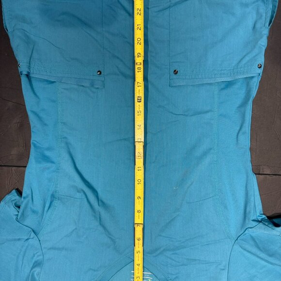 Healing Hands- Purple Label Yoga- Scrub Top – Size S, Turquoise/Blue, Stretch - Picture 5 of 5